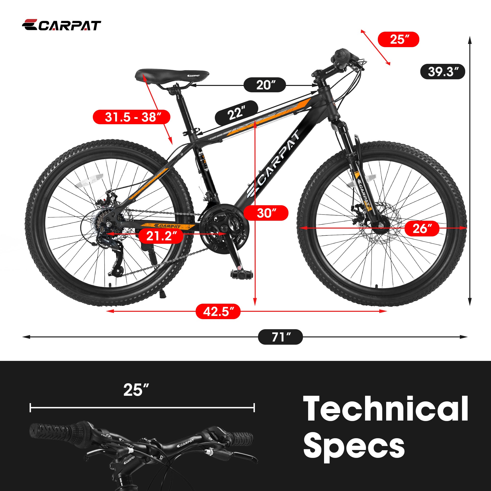 Carpet-High-Carbon Steel Frame, Suspension Mountain Bikes